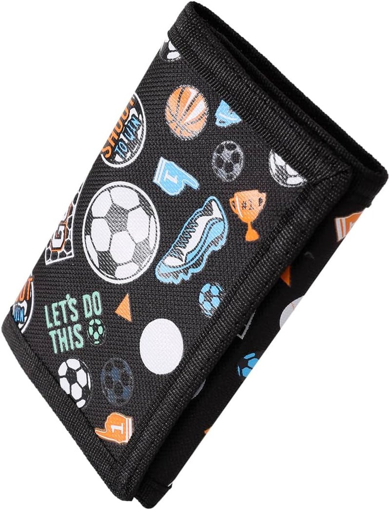 Nitort Wallet,Birthday Gifts,RFID Trifold Canvas Outdoor Sports Wallets for Kid,Lovely and Novelty Wallet with Zipper for Kids- Front Pocket Wallet with Magic Sticker(KWFTB01) - Image 3